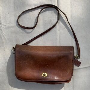 Vintage Distressed leather COACH bag made in USA